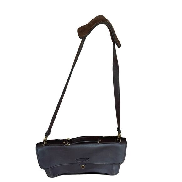 Jack Georges Womens Brown Leather Turn Lock Closure Shoulder Messenger Bag - Picture 6 of 10